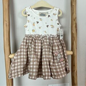Minnie Mouse Adorable White and Brown Kids Dress
